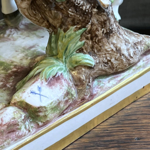 Manufacture Achille-Bloch Paris - Statue équestre du roi de France Louis XV en porcelaine