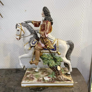 Achille-Bloch Paris Manufactory - Equestrian statue of King Louis XV of France in porcelain