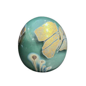 Louis Leloup, crystal paperweight decorated with metallic oxides, 1995