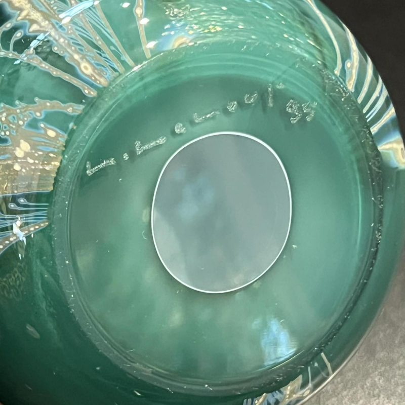 Louis Leloup, crystal paperweight decorated with metallic oxides, 1995