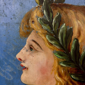 Coat of arms / Antique standard-bearer - Female allegory - Belgium or Northern France - 19th century