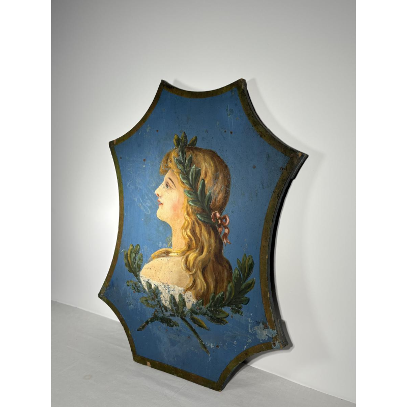Coat of arms / Antique standard-bearer - Female allegory - Belgium or Northern France - 19th century