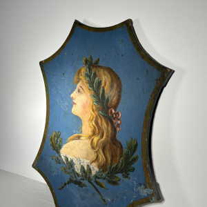 Coat of arms / Antique standard-bearer - Female allegory - Belgium or Northern France - 19th century
