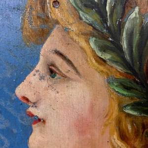 Coat of arms / Antique standard-bearer - Female allegory - Belgium or Northern France - 19th century