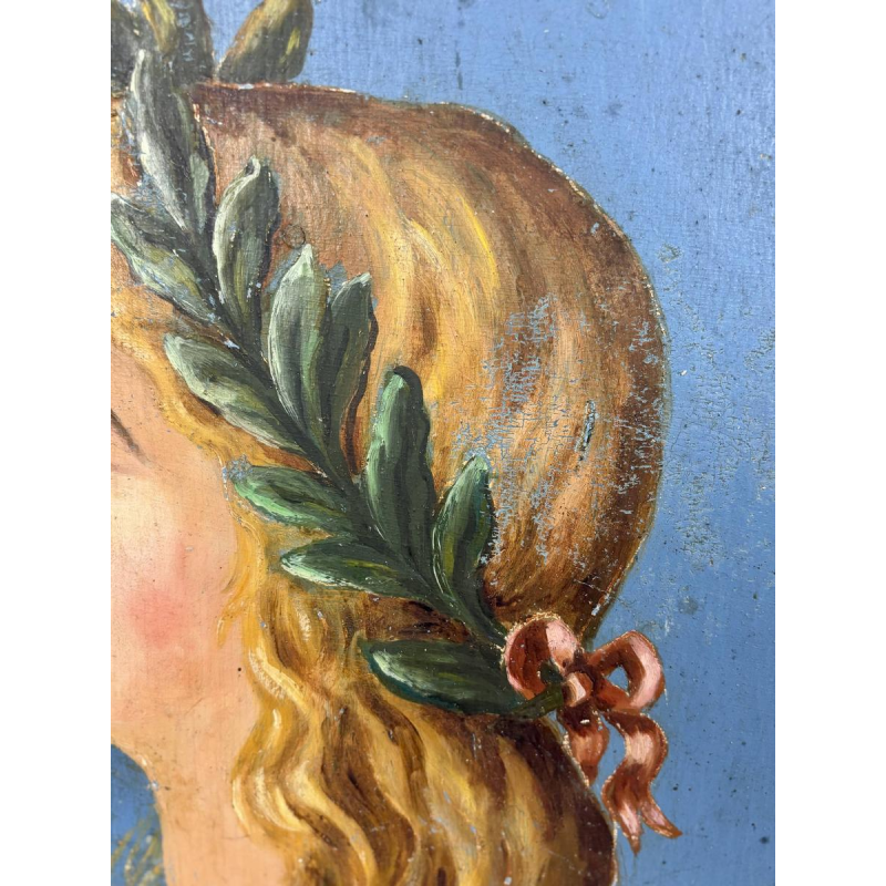 Blason / Porte-Drapeau ancien - Allégorie féminine - Belgique ou Nord France - XIXe siècle