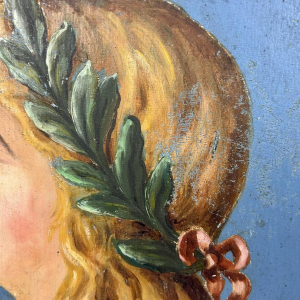 Blason / Porte-Drapeau ancien - Allégorie féminine - Belgique ou Nord France - XIXe siècle