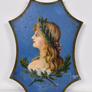 Coat of arms / Antique standard-bearer - Female allegory - Belgium or Northern France - 19th century