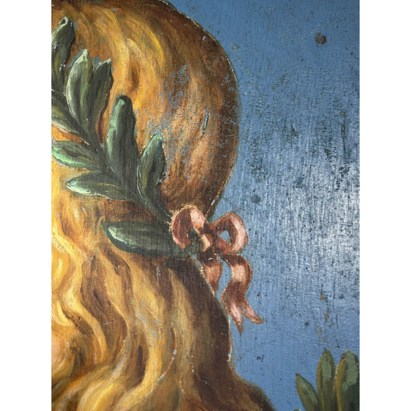 Blason / Porte-Drapeau ancien - Allégorie féminine - Belgique ou Nord France - XIXe siècle