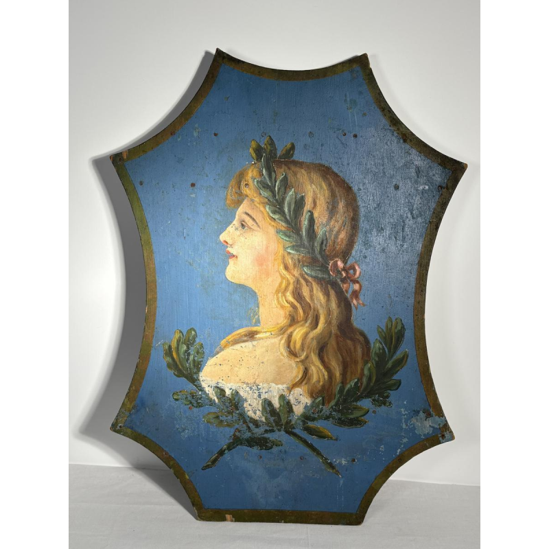 Coat of arms / Antique standard-bearer - Female allegory - Belgium or Northern France - 19th century