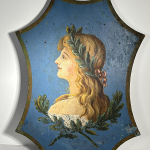 Blason / Porte-Drapeau ancien - Allégorie féminine - Belgique ou Nord France - XIXe siècle