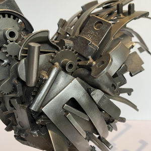 Jacques Dufrane "Haan" sculptuur, metalen assemblage