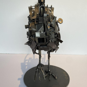 Jacques Dufrane "Haan" sculptuur, metalen assemblage