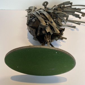 Jacques Dufrane"Coq"sculpture assemblage métallique