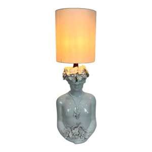Large ceramic lamp attributed to Capodimonte, Italy circa 1960-1970
