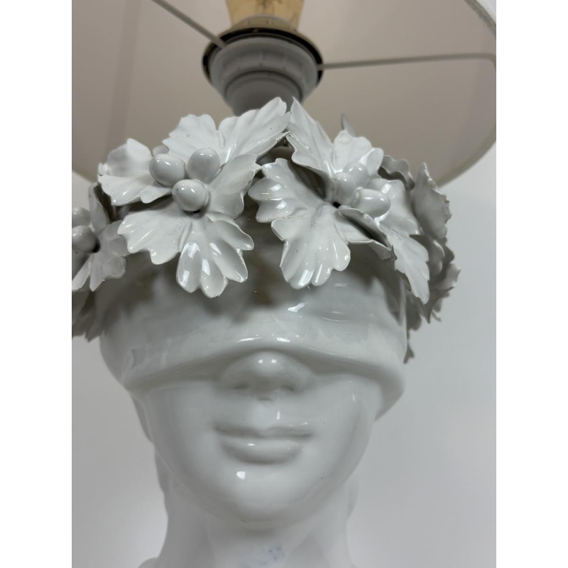 Grote keramische lamp toegeschreven aan Capodimonte, Italië circa 1960-1970