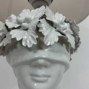 Large ceramic lamp attributed to Capodimonte, Italy circa 1960-1970