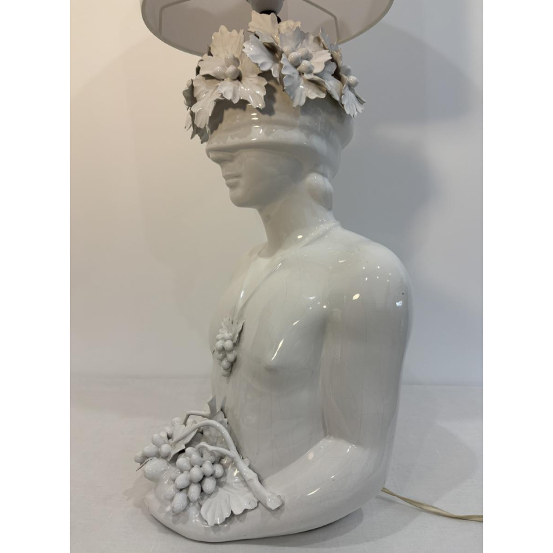Grande lampe en céramique attribuée à Capodimonte, Italie circa 1960-1970