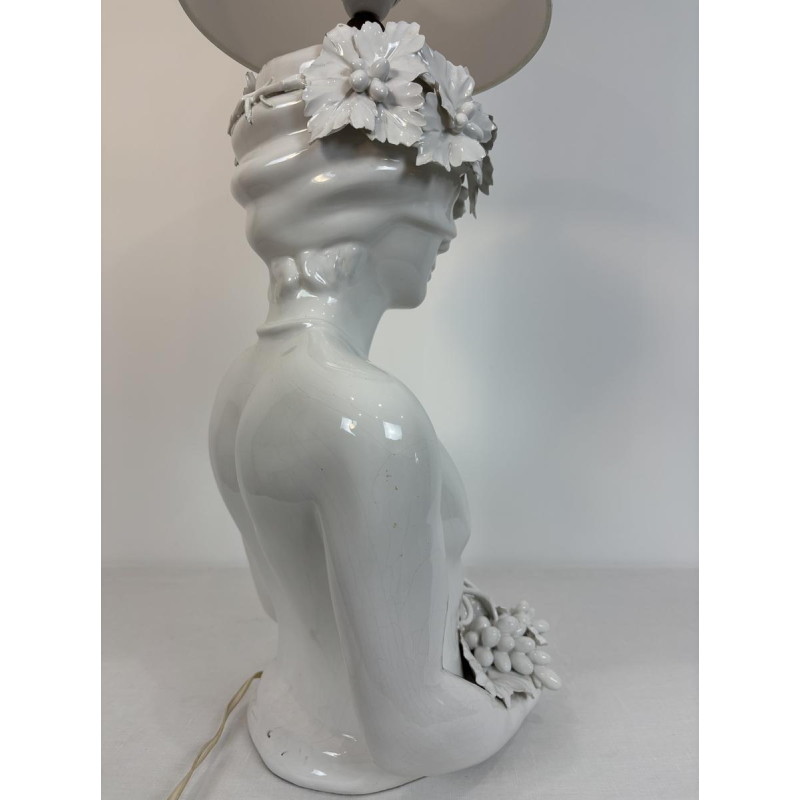 Grande lampe en céramique attribuée à Capodimonte, Italie circa 1960-1970