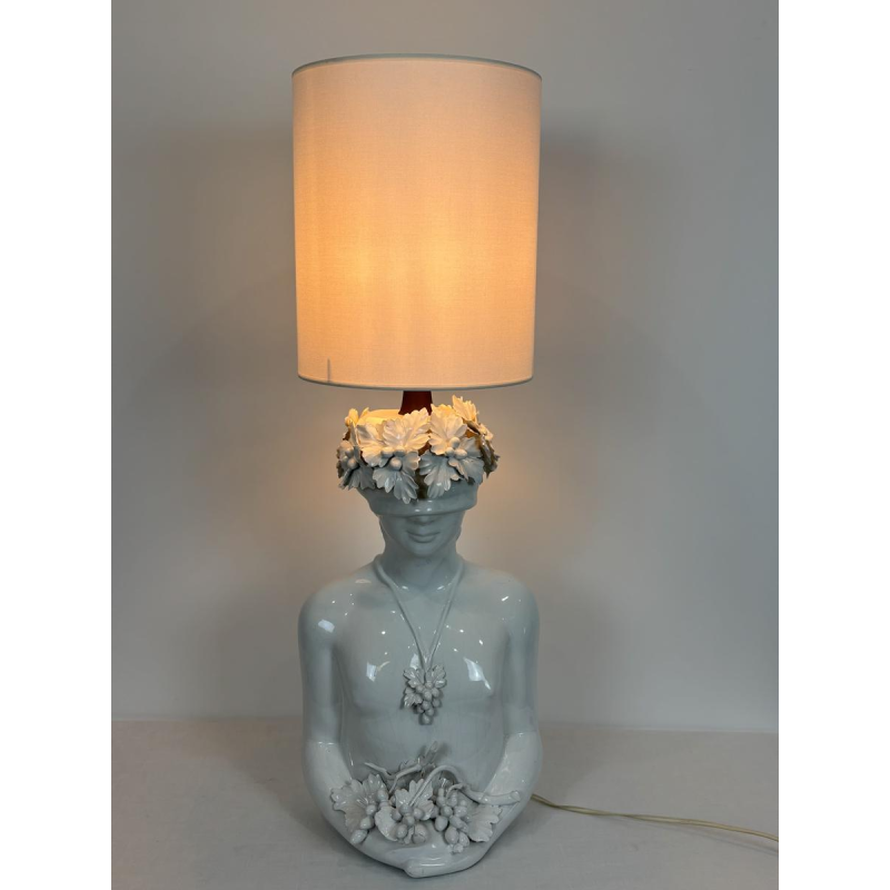 Grote keramische lamp toegeschreven aan Capodimonte, Italië circa 1960-1970