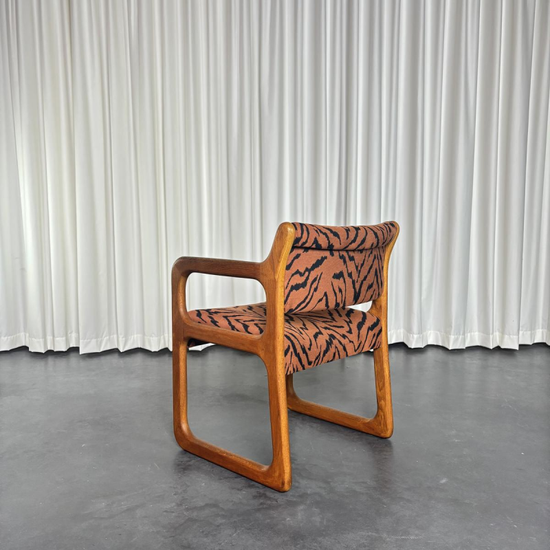 Set de 4 chaises traineau scandinave en teck