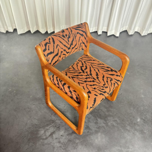 Set of 4 Scandinavian teak sled chairs