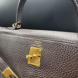 Hermès, Kelly 35 bag, brown Clémence bull calf leather, 2003
