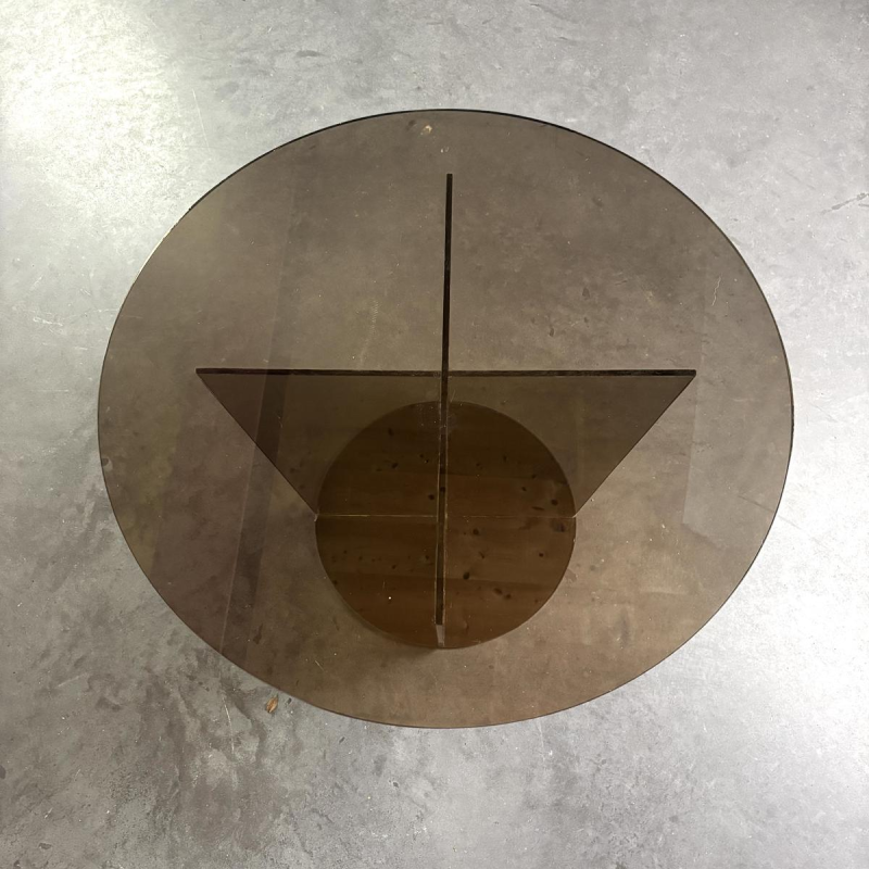 Gerookte glazen salontafel