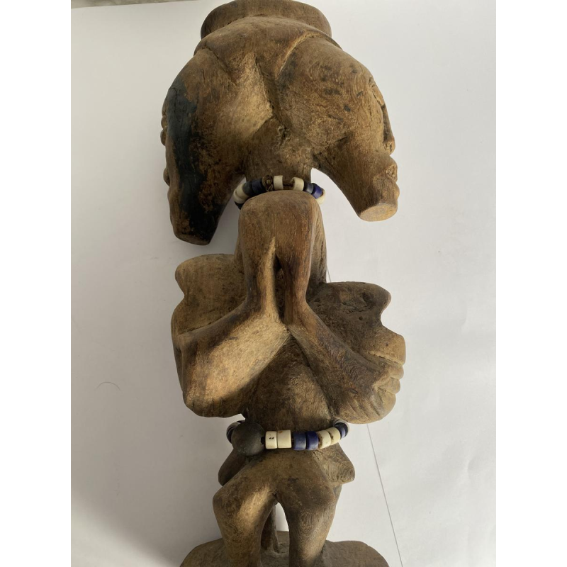 Statue de protection à 2 têtes, africaine