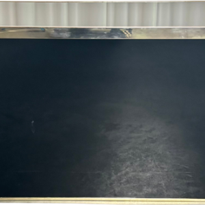 Hollywood Regency console in plexiglass, brass and black mirror