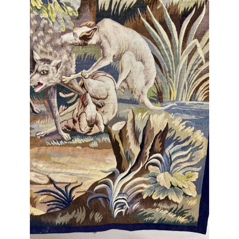 Aubusson tapestry "Wolf Hunt", Jean Picaud workshop, France, mid-20th century