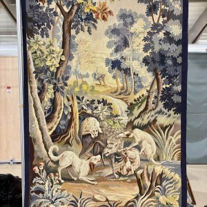 Tapisserie d'Aubusson "Chasse au Loup", Atelier Jean Picaud, France, milieu XXe siècle