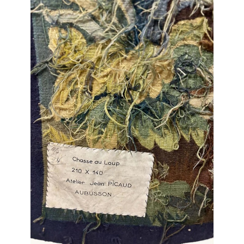 Aubusson tapestry "Wolf Hunt", Jean Picaud workshop, France, mid-20th century