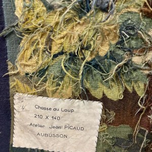 Aubusson tapestry "Wolf Hunt", Jean Picaud workshop, France, mid-20th century