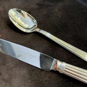 Bernard Yot for Christofle, Aria 54-piece silver-plated flatware set, 1985