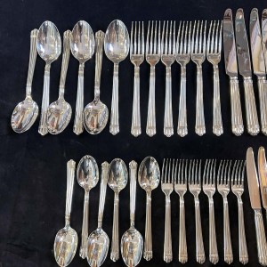 Bernard Yot for Christofle, Aria 54-piece silver-plated flatware set, 1985
