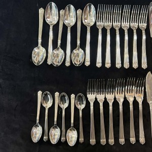Bernard Yot for Christofle, Aria 54-piece silver-plated flatware set, 1985