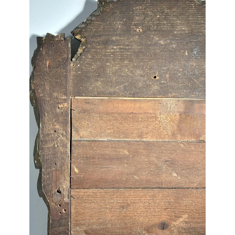 Miroir à fronton en bois et stuc doré - Epoque Louis XVI - XVIIIe siècle