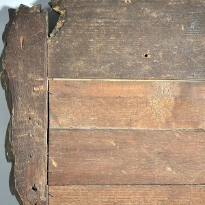 Spiegel met een houten en verguld stucwerk fronton - Lodewijk XVI-periode - 18e eeuw