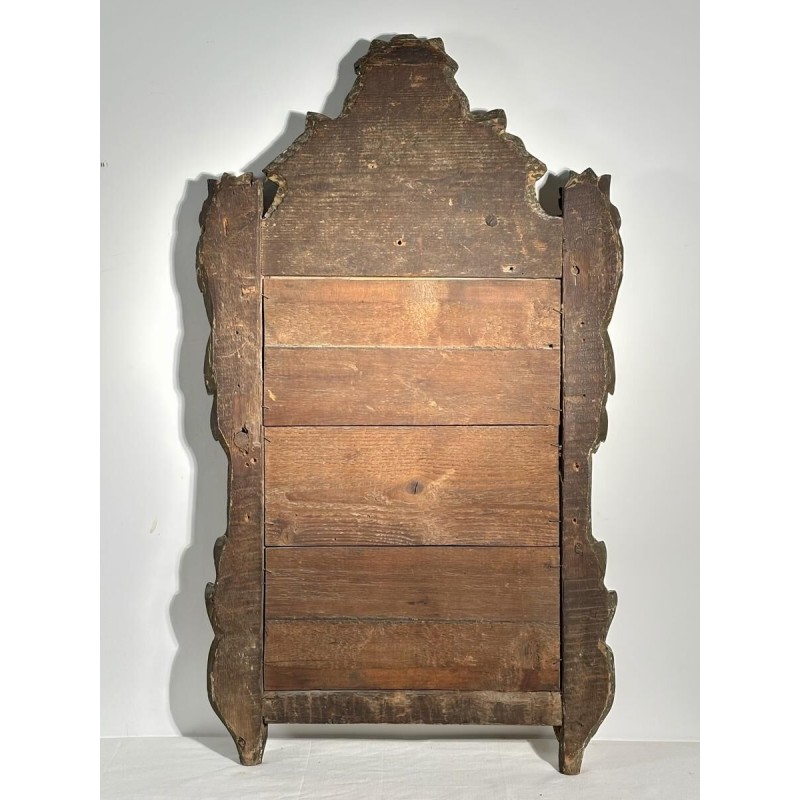 Miroir à fronton en bois et stuc doré - Epoque Louis XVI - XVIIIe siècle