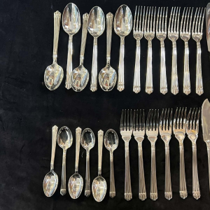 Bernard Yot for Christofle, Aria 54-piece silver-plated flatware set, 1985