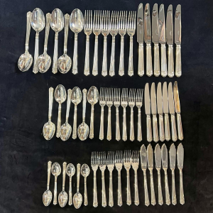 Bernard Yot for Christofle, Aria 54-piece silver-plated flatware set, 1985