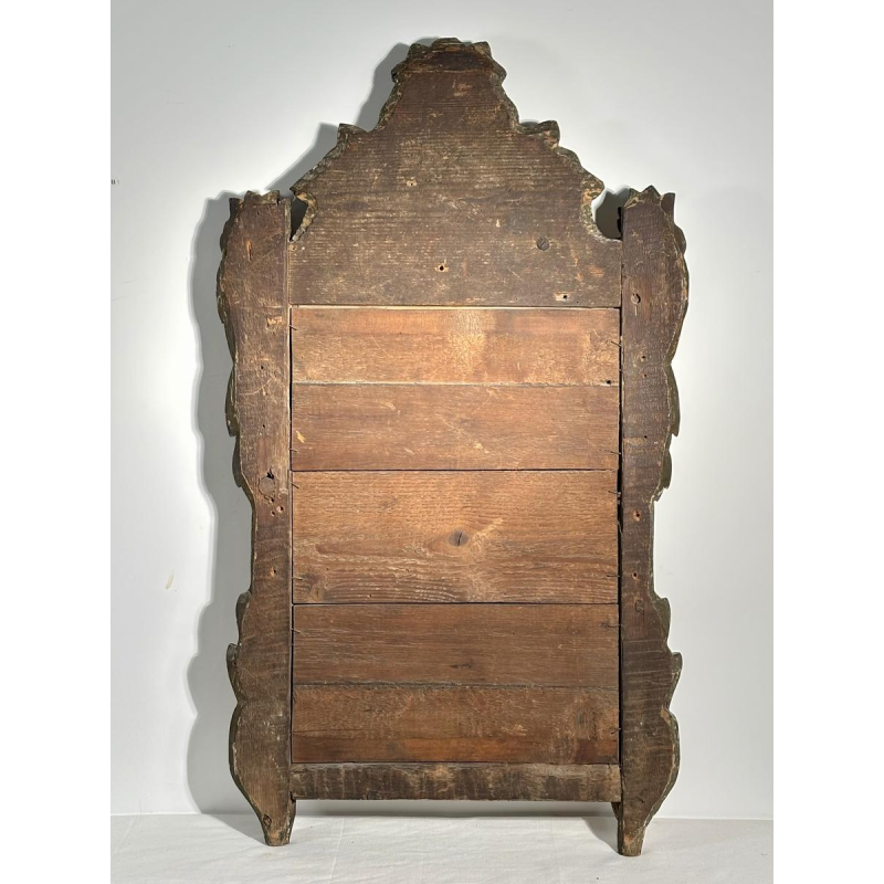 Miroir à fronton en bois et stuc doré - Epoque Louis XVI - XVIIIe siècle