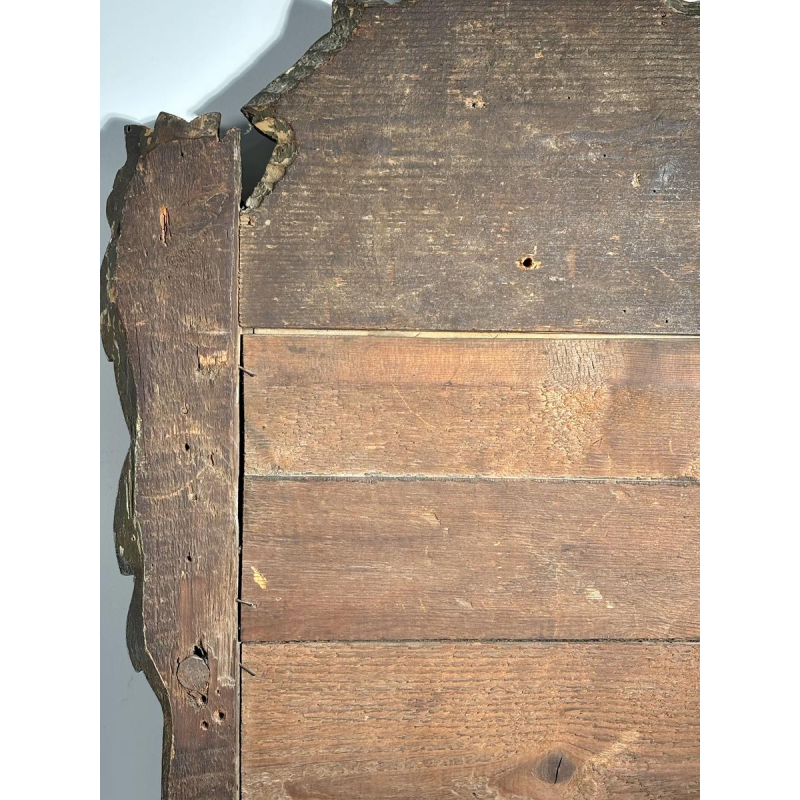 Spiegel met een fronton van hout en verguld stucwerk - Lodewijk XVI-periode - 18e eeuw
