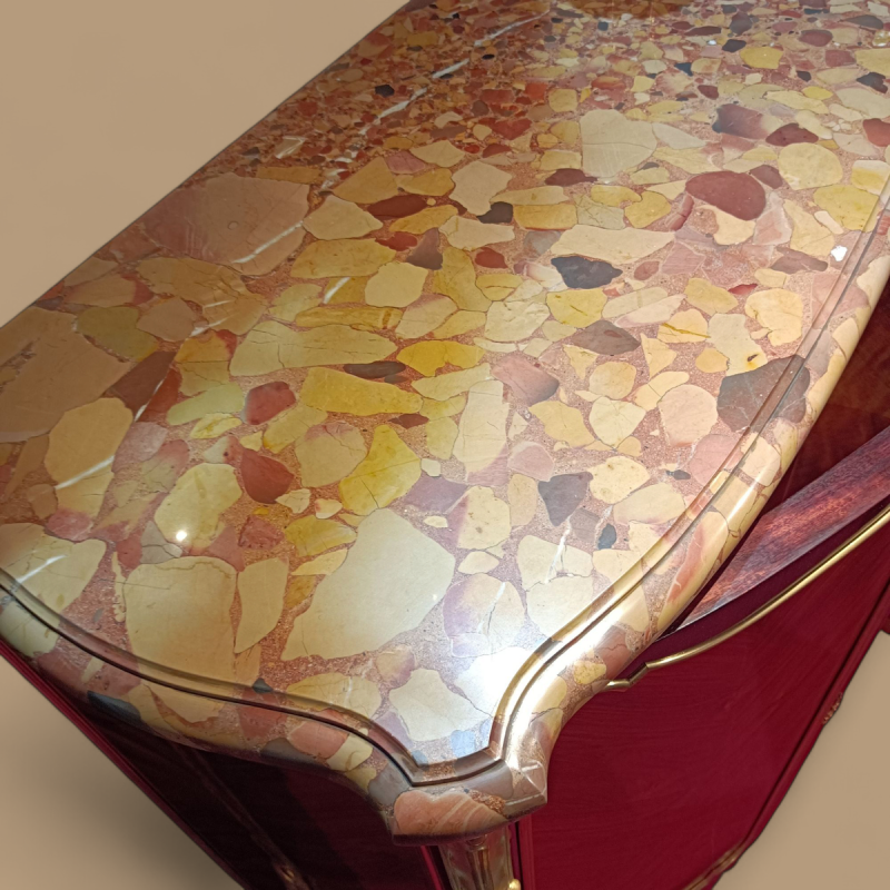 Napoleon III high cabinet stamped LEXCELLENT Paris, 2 doors, marquetry, bronze, 19th c