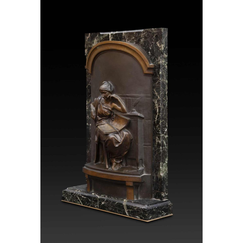 Louis-Ernest Barrias "La Liseuse", sculpture en bronze, 19ème siècle