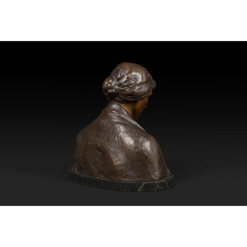 ADOLF JOSEF POHL "MATER DOLOROSA" sculptuur bronzen buste