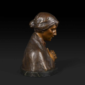 ADOLF JOSEF POHL "MATER DOLOROSA" sculptuur bronzen buste