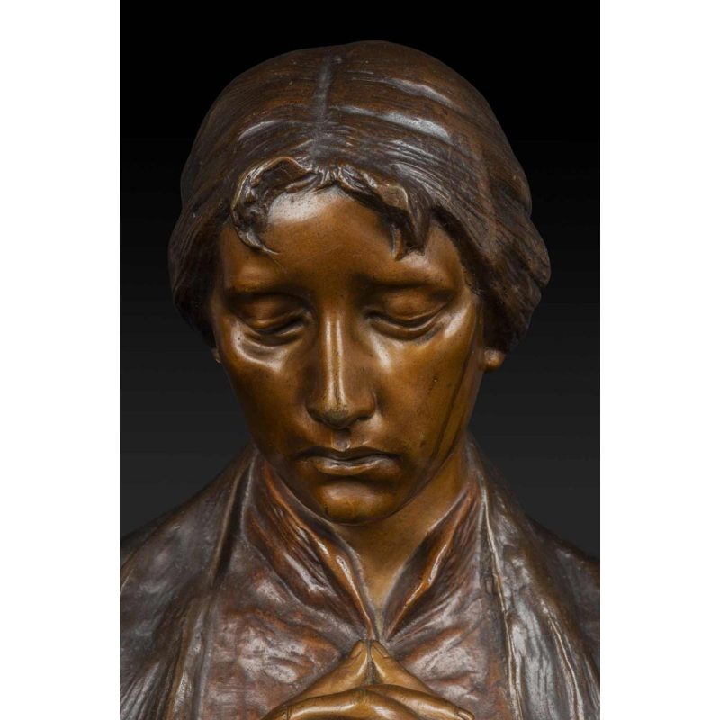 ADOLF JOSEF POHL "MATER DOLOROSA" sculptuur bronzen buste