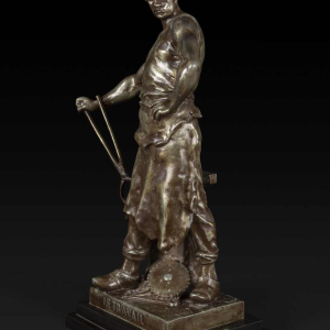 EMILE LOUIS PICAULT « LE TRAVAIL » statue en bronze, fin 19ème siècle