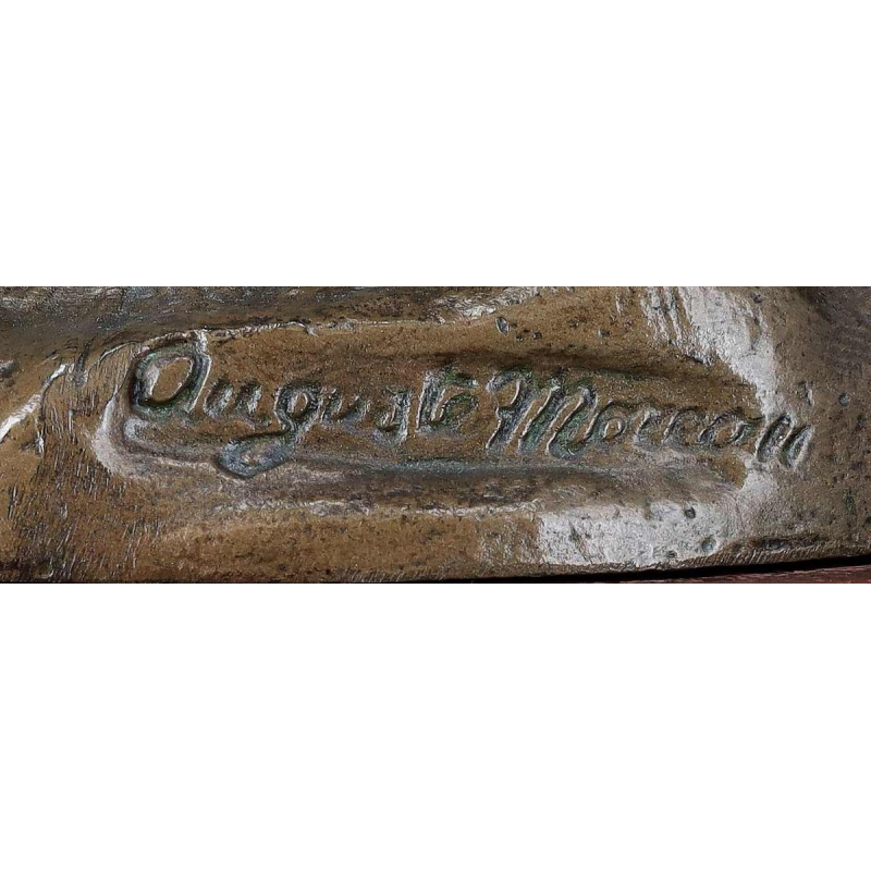 Auguste Moreau "De spiegel" metaalsculptuur, 19e eeuw